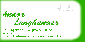 andor langhammer business card